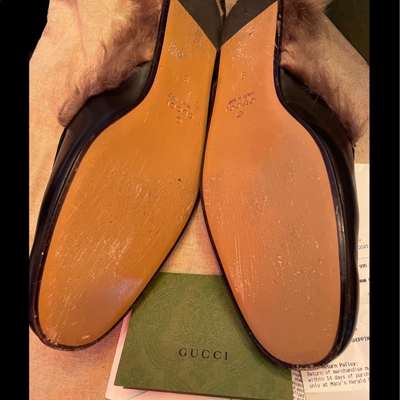 GUCCI Princeton Fur Slides SIZE GUCCI 8 100% Authentic with the receipt NEW - Picture 3 of 8